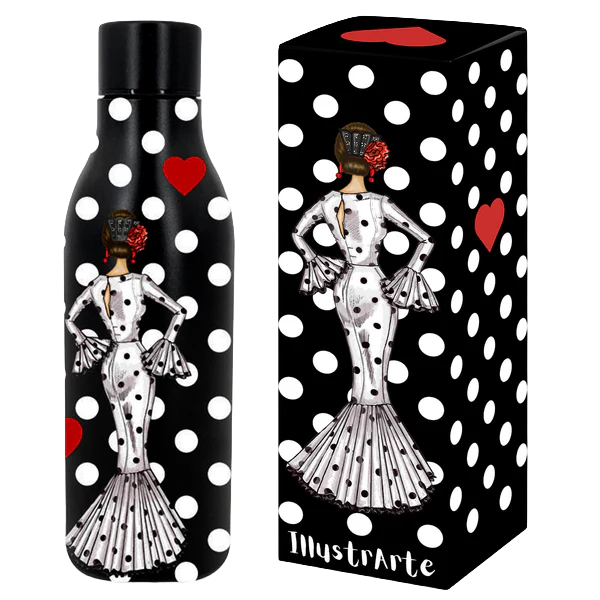 María Blanco – schwarze Flasche mit weißen Punkten