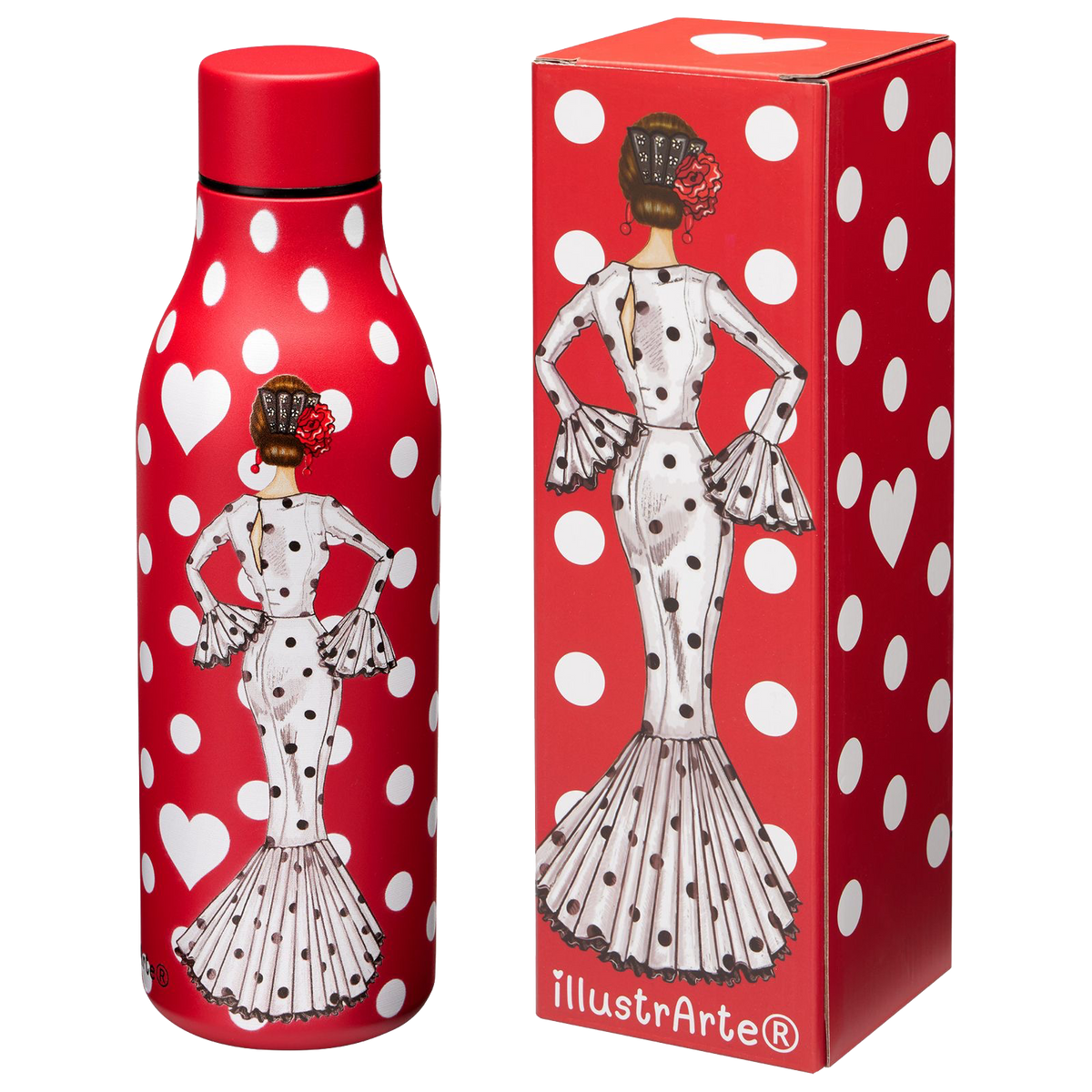 María Blanco – rote Flasche mit weißen Punkten