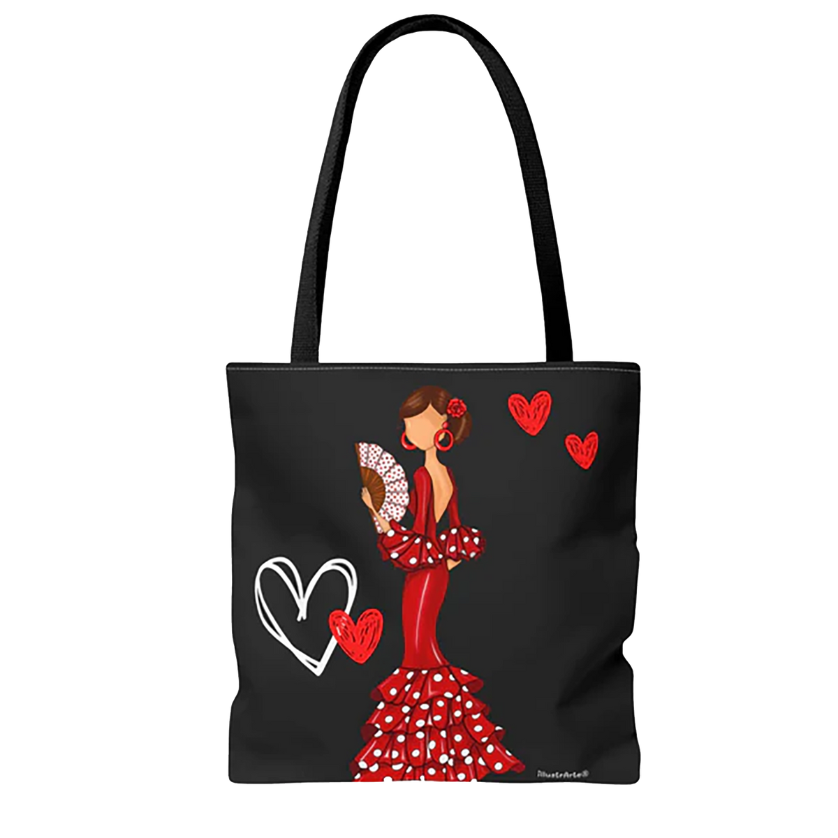 Bolsa Tote Málaga Diseño Flamenca Pepa con Corazones