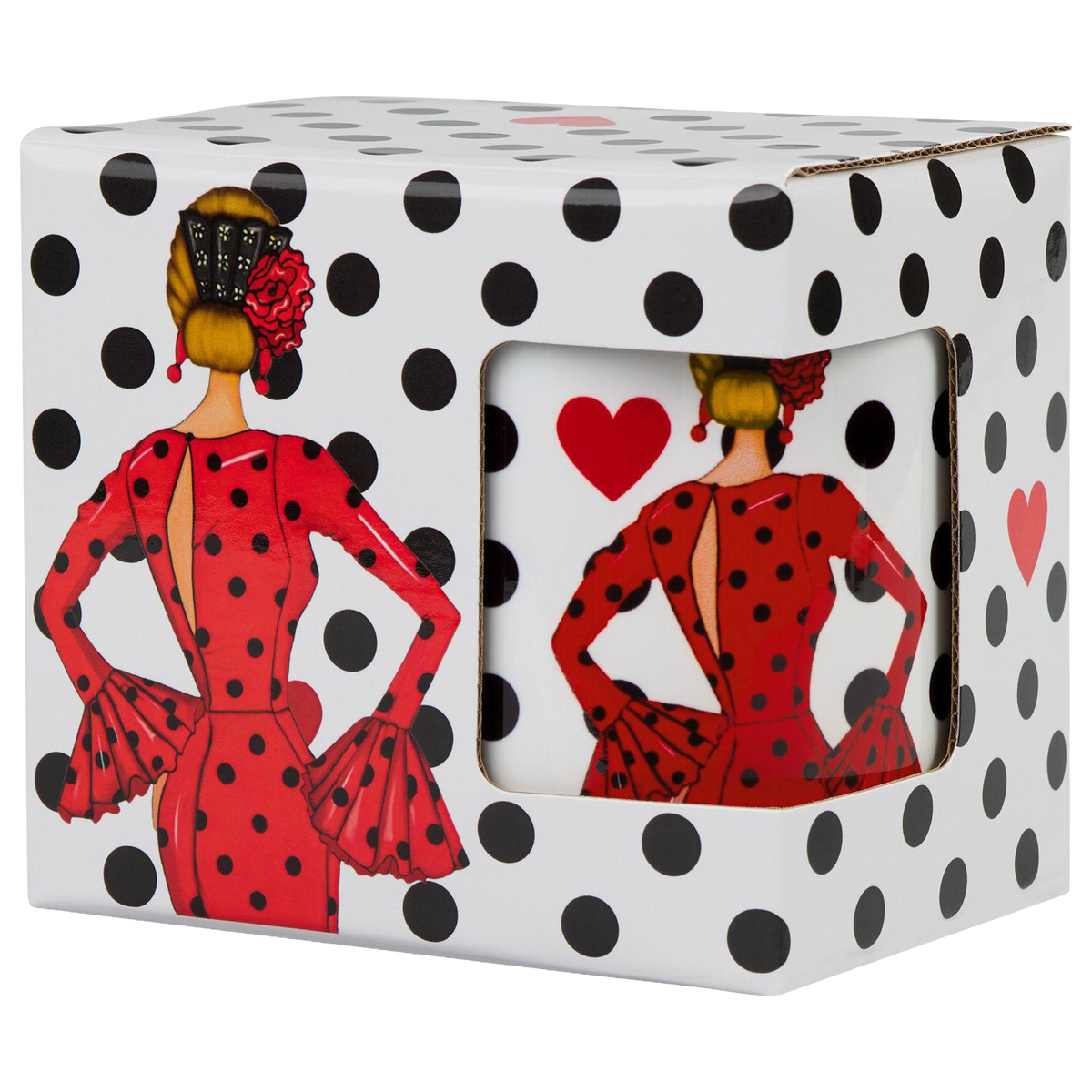 Taza Flamenca de Cerámica 350 ml – Diseño Maria Rojo_exp1