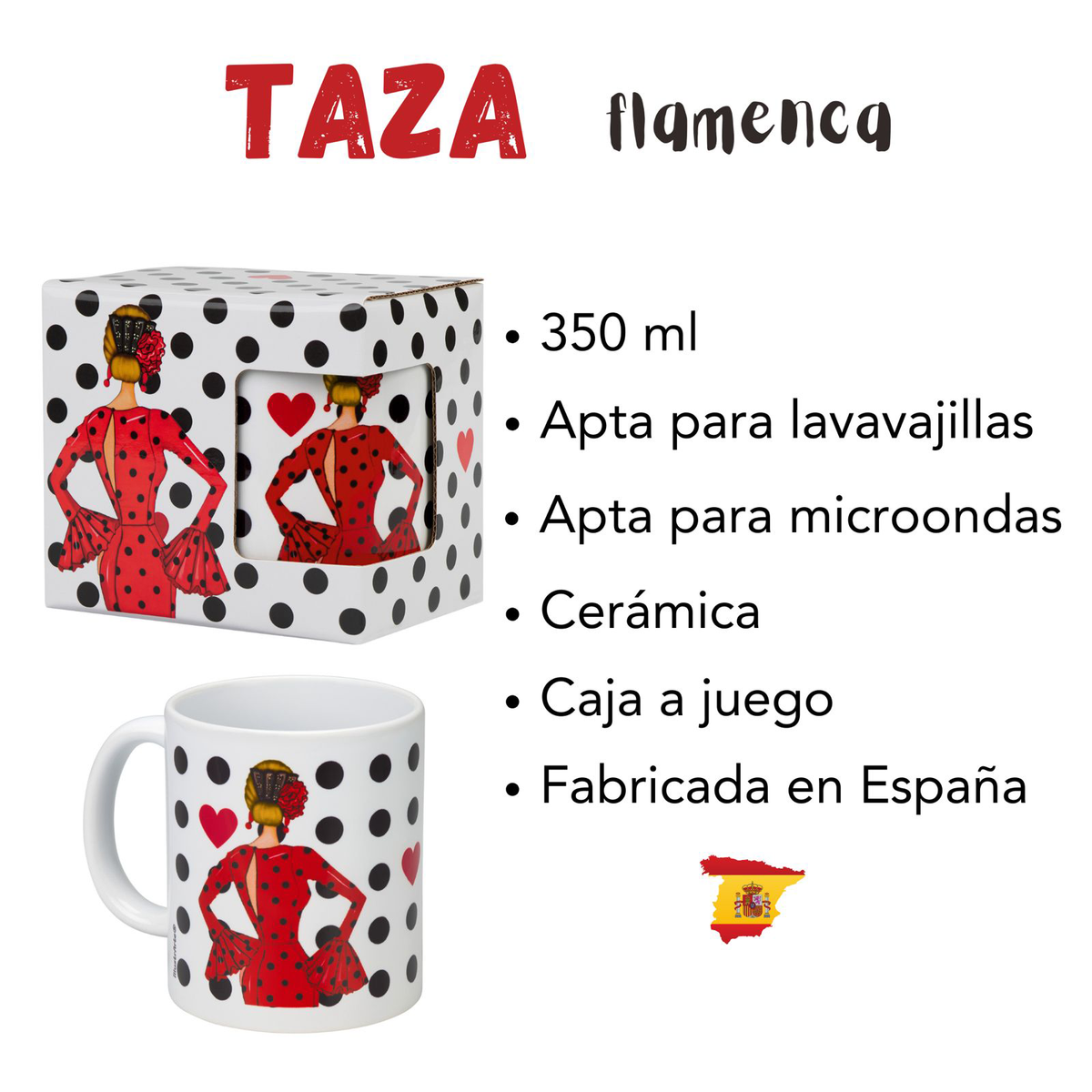 Taza Flamenca de Cerámica 350 ml – Diseño Maria Rojo_exp6