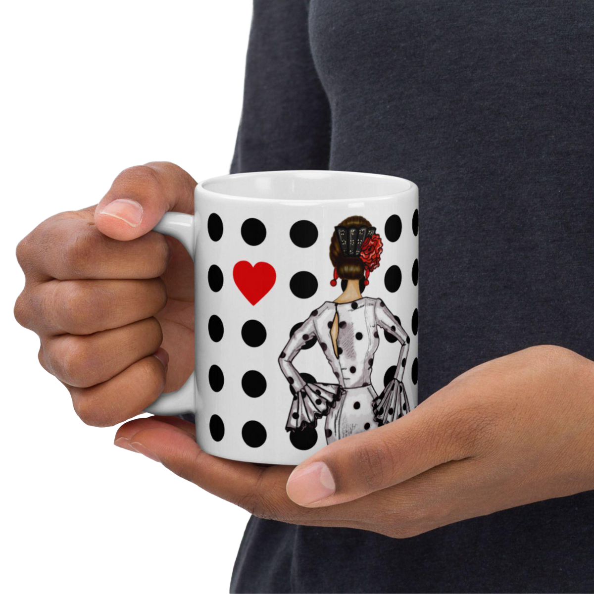 Taza Flamenca de Cerámica 350 ml – Diseño Maria Rojo_exp4
