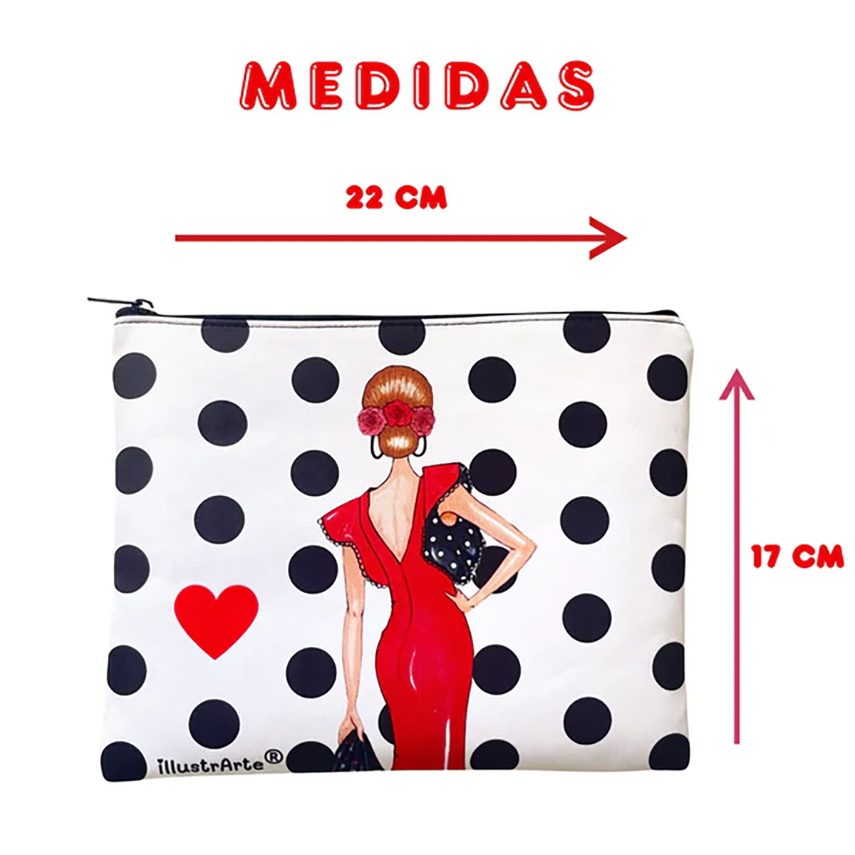 “Manuela Rojo” – Diseño Doble Cara – Fondo Blanco con Lunares Negros_exp1