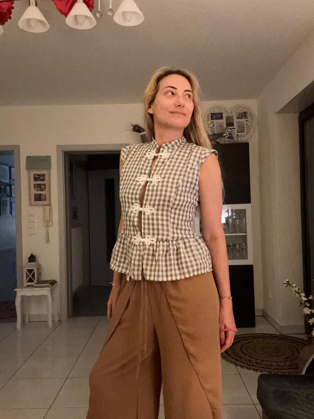 Top Vichy Beige